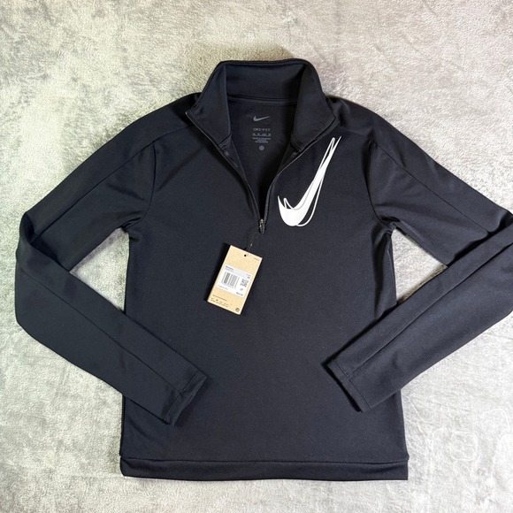 Nike Tops - Nike Dri Fit Womens Running Quarter Zip Pullover Black XS Thumbholes HJ2225-010